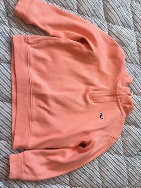Vineyard Vines Coral Pink Girls' Quarter-Zip Pullover